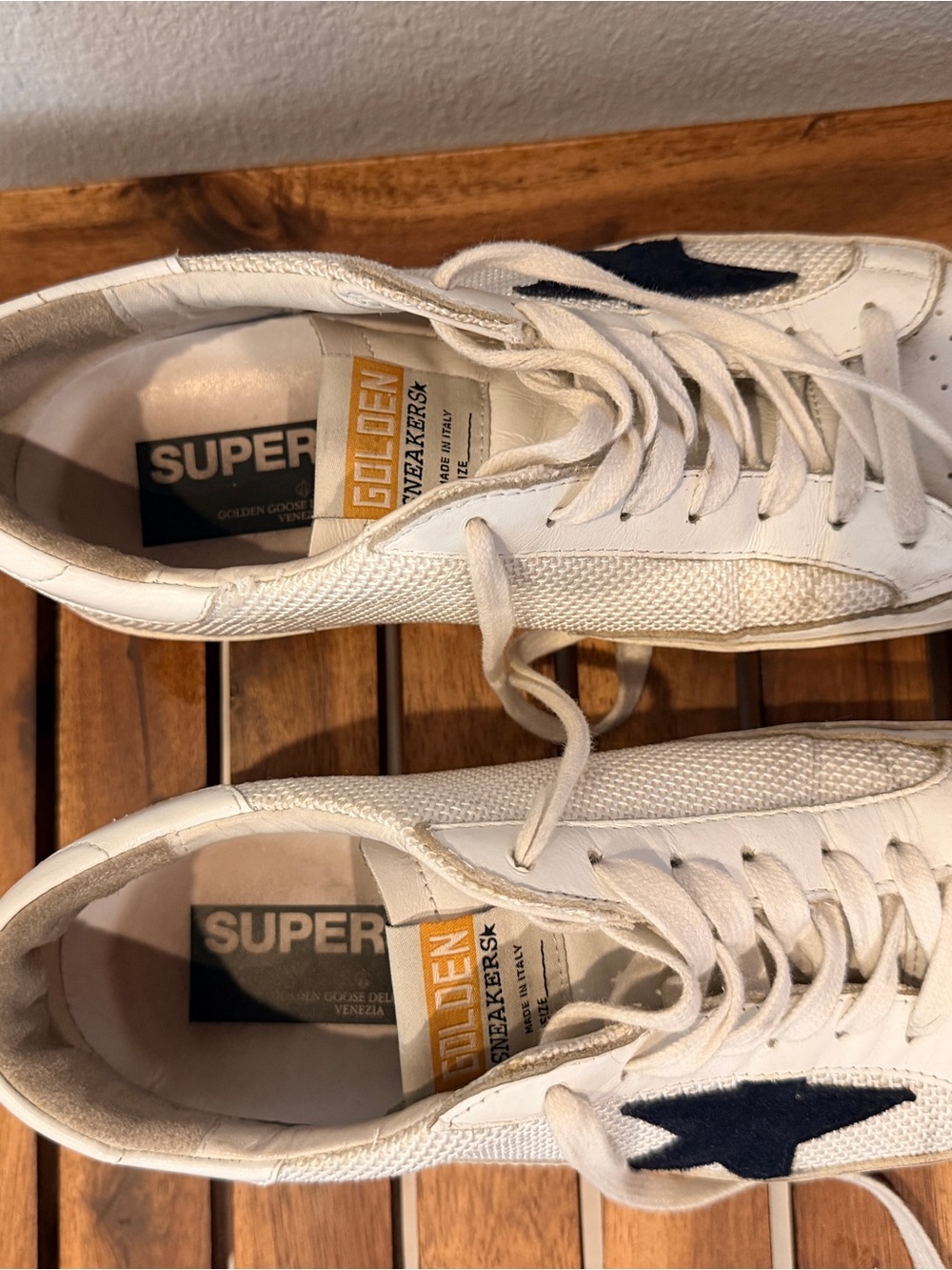 Golden Goose White and Black Star Low-Top Sneakers 39